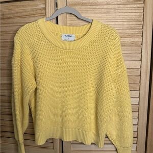 Old Navy Women's Bright Yellow Crew Neck Sweater